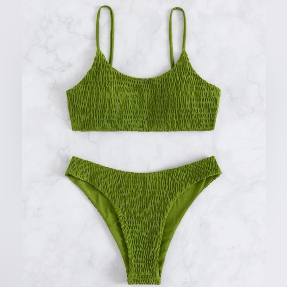 Smocked Low Rise Bikini -Never Worn-